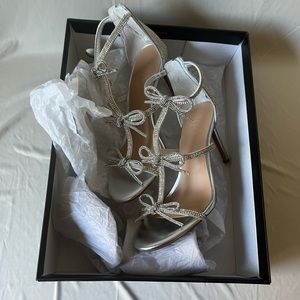 Silver Bow Heels